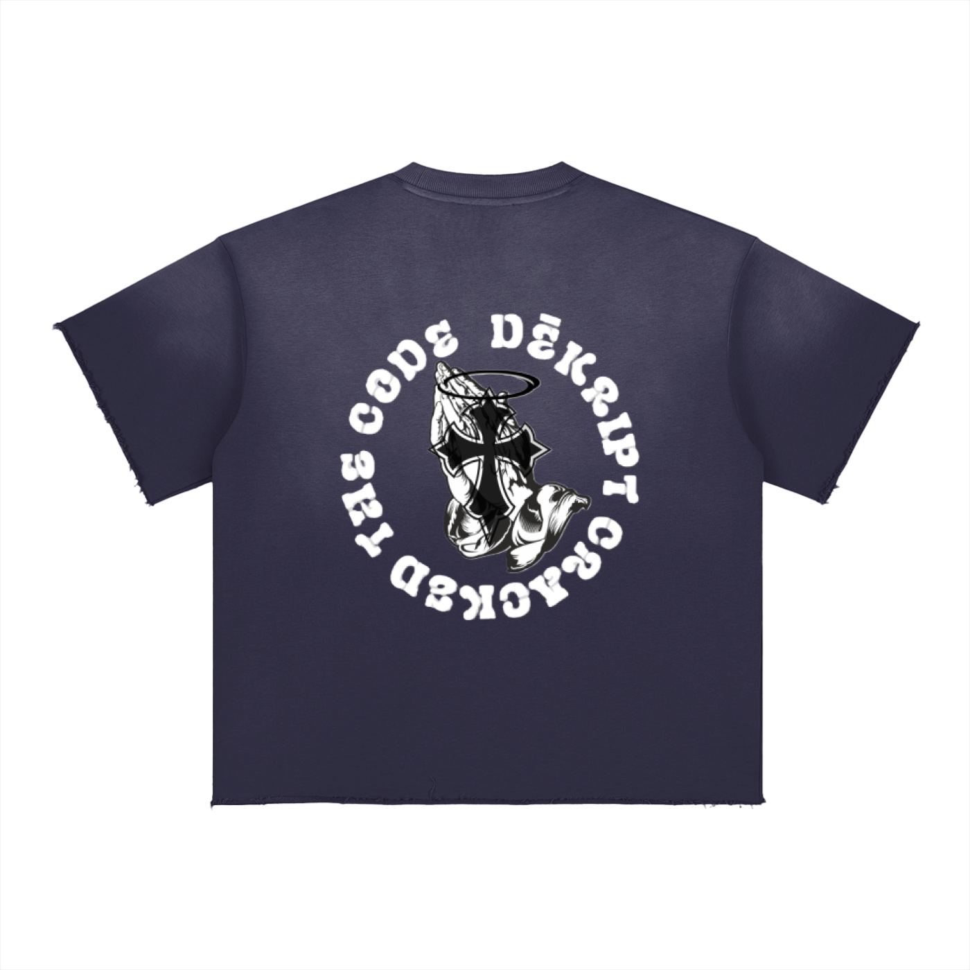 "Masked Up" - Sun Fade Raw Edge T-Shirt