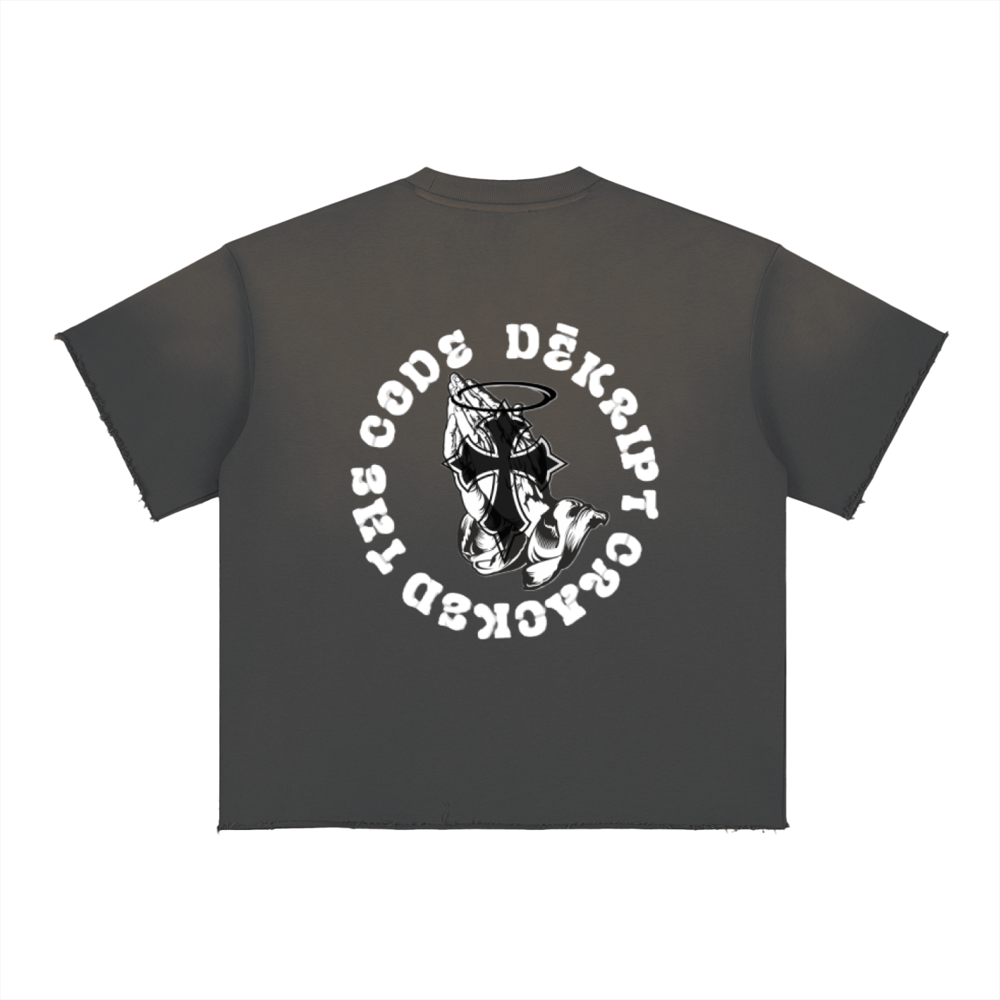 "Masked Up" - Sun Fade Raw Edge T-Shirt