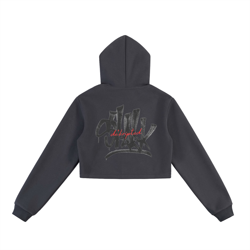 "Stack" Cropped Zip-Up Hoodie