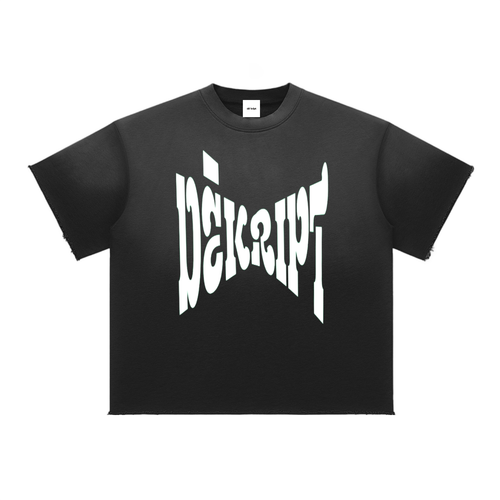 "Dēˈkript Warped" - Sun Fade Raw Edge T-Shirt