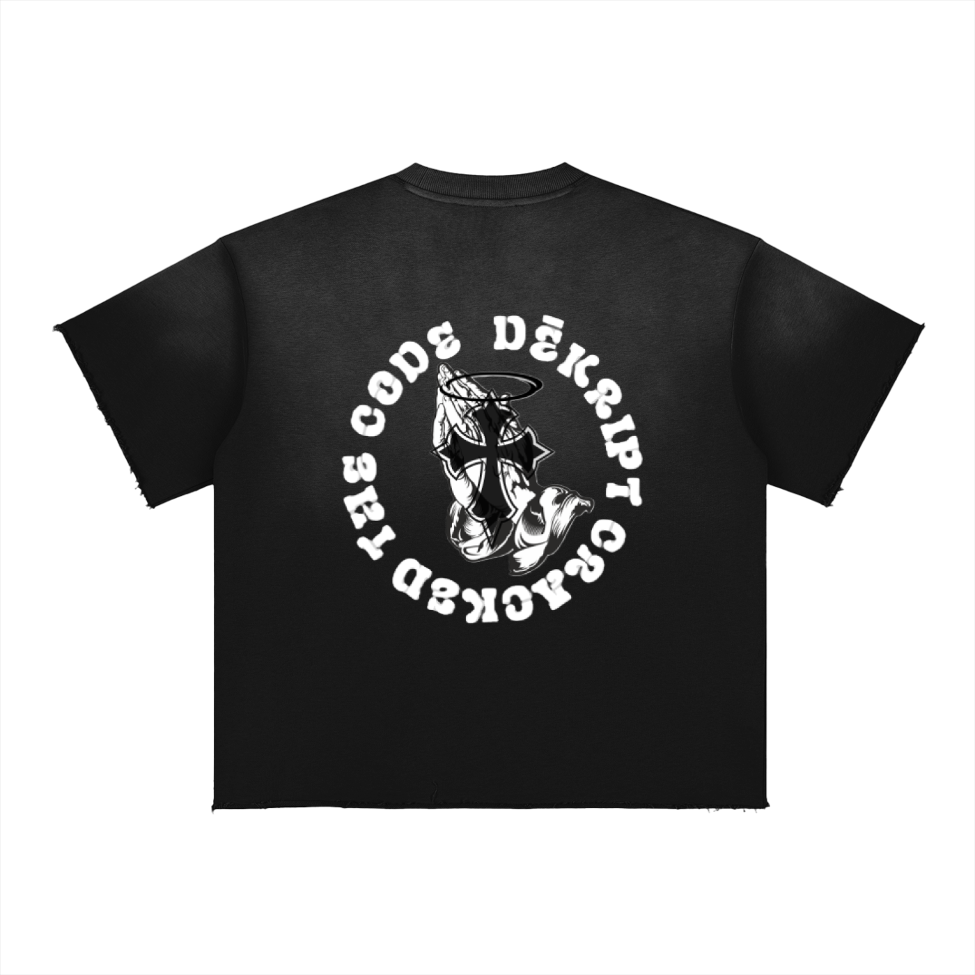 "Masked Up" - Sun Fade Raw Edge T-Shirt