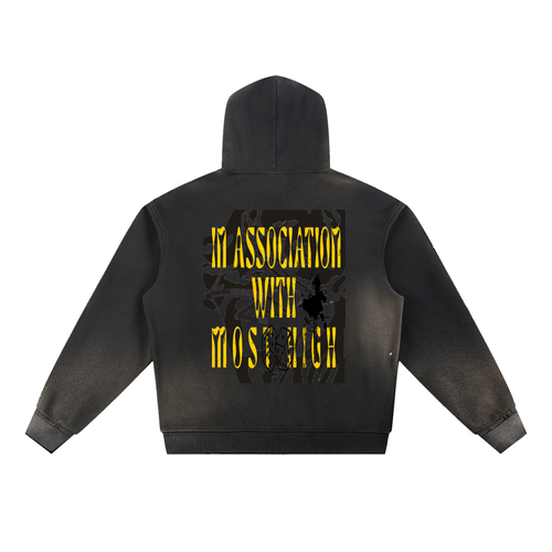 "In Association with Most High" - Distressed Hoodie