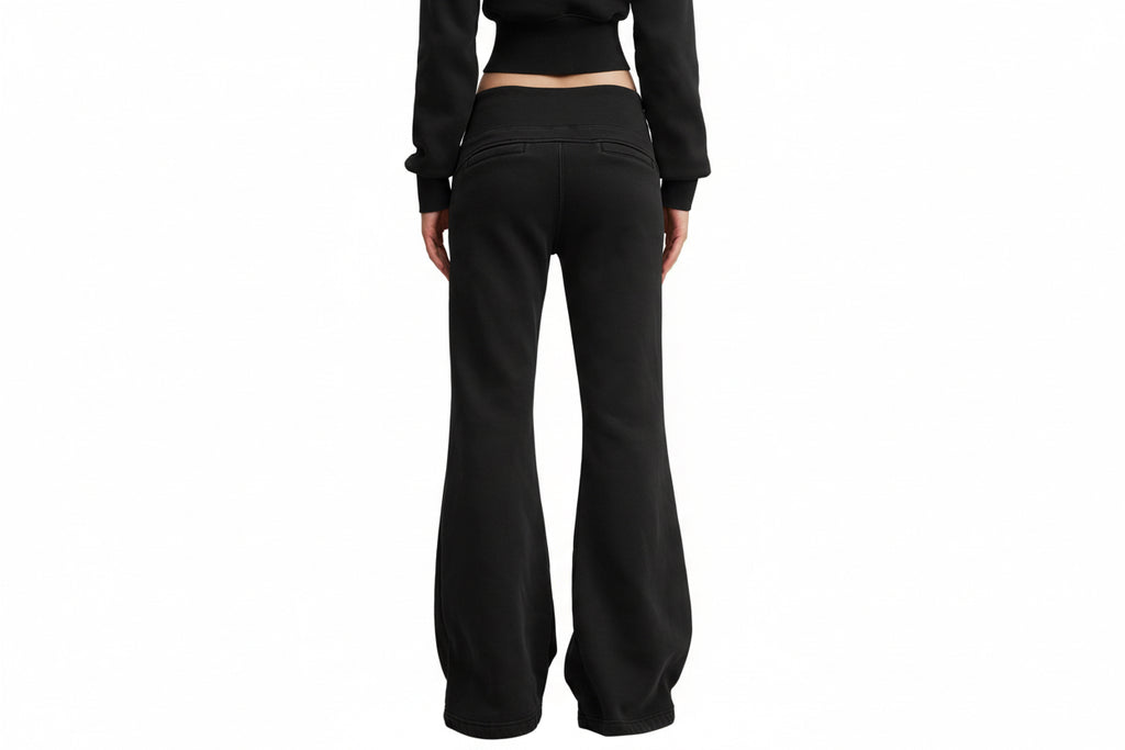 Vintage Washed Flared Fleece Pants